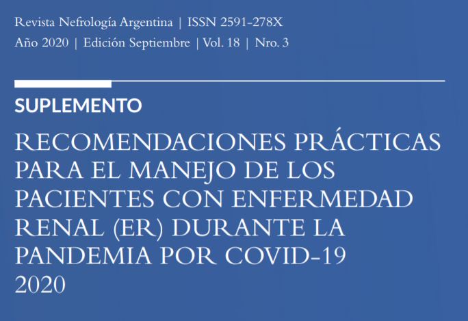 recomendaciones de la SLANH para pacientes ambulatorios con ERC, estadios 1-5 no en diálisis, durante la pandemia de COVID 19.